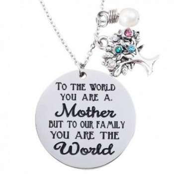 ELOI Family Tree Necklace With Birthstone Stainless Steel Pendant for Mom Grandmother Mother's Day Gift - CV17AA6OOL6