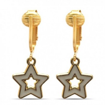 American Clip Earrings USA Earrings Star Earrings Fourth - White Stars - CY126IXVTPT