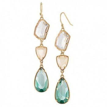 Peony.T Crystal Teardrop earrings Green Linear Chandelier Earrings Dangle For Women Nickle Free - CC186HGZEE8