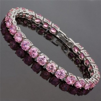 Simulated Sapphire Plated Tennis Bracelet in Women's Tennis Bracelets