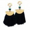 Buyinheart Punk Bohemia Ethnic Long Tassels Dangle Stud Earrings Eardrop for Women's Girls Party Jewelry - Black - C7183MOLAIQ