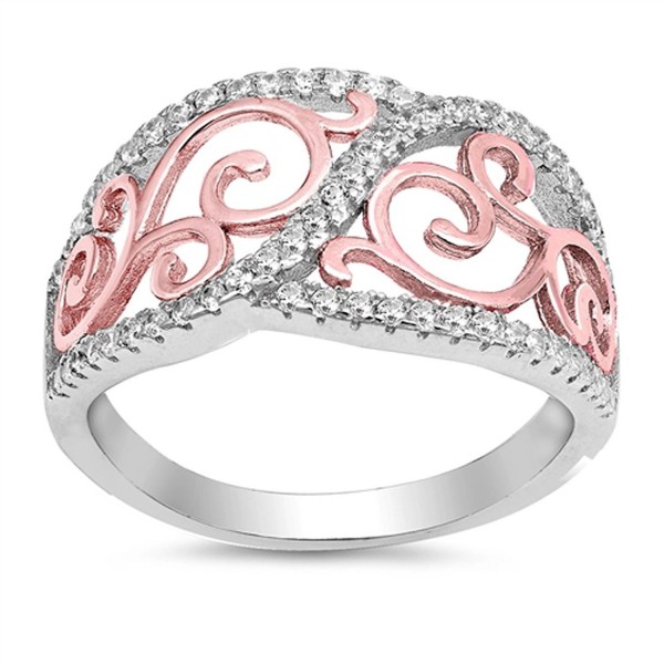 Sterling Silver Filigree Swirl Ring - C9182LNN9W5