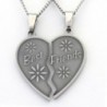 Best Friend Necklaces Break Apart Heart Necklace 2 Half Heart Pieces (2) 18 Inch Chains Friendship Gifts - C6115L6KCFN
