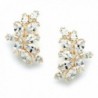 Mariell Shimmery Marquis Cluster Cubic Zirconia Bridal or Special Occasion Earrings - 14K Gold Plated - C512JGUEMQJ