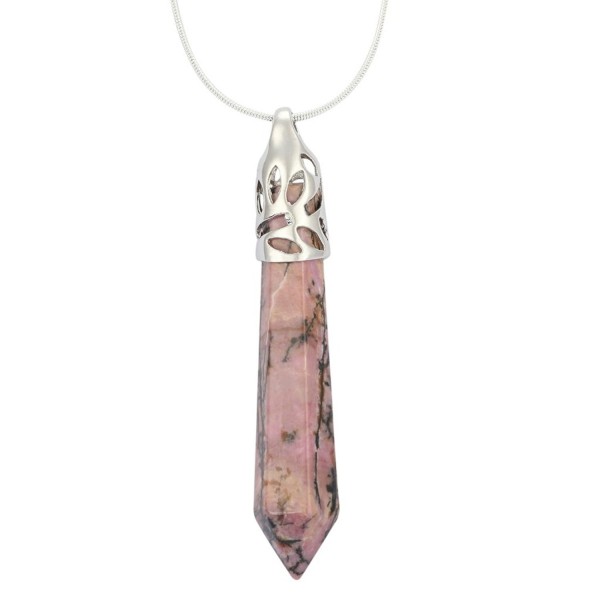 Hexagonal Rhodochrosite Gemstone Necklace GGP26 B9 - 9) rhodochrosite - CV18630KZI0