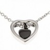 Double Heart Urn Necklace Pendant with Funnel Fill Kit Included- Keepsake Cremation Ashes - Black Heart - CJ126ZUN5Z7