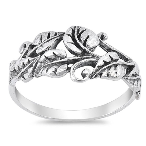 Oxidized Tree Leaf Vine Forest Filigree Ring 925 Sterling Silver Band Sizes 5-10 - CO12NZHLWF8