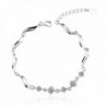 OUXi 925 Sterling Silver Unique Design Bracelet with Cubic Zirconia for Women - C517AZKS83D