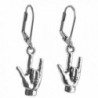 Sabai Silvertone ASL I Love You Sign Language Charms Dangle Earrings - CX187KLMSII