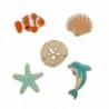 Lux Accessories Goldtone Tropical Sea Animals Summer Starfish Brooch Pin 5pcs - C417YSKRORE