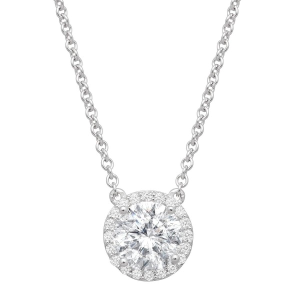 Halo Necklace with Swarovski Zirconia in Sterling Silver - CX125M1LVJH