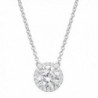 Halo Necklace with Swarovski Zirconia in Sterling Silver - CX125M1LVJH