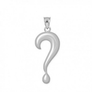 925 Sterling Silver Polished Charm Question Mark Pendant - CG11J9T2OHR