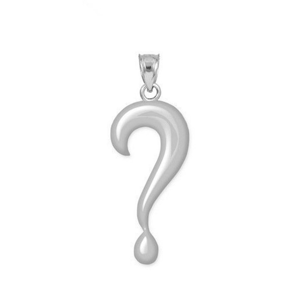 925 Sterling Silver Polished Charm Question Mark Pendant - CG11J9T2OHR