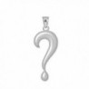 925 Sterling Silver Polished Charm Question Mark Pendant - CG11J9T2OHR