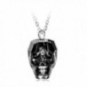 LadyColour "King of Rebirth" Sterling Silver Skull Heads Pendant Necklace Made with Swarovski Crystals - CF12N5GZSOS