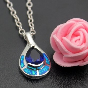 Teardrop Sterling Pendant Sapphire Jewelry