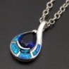 Teardrop Sterling Pendant Sapphire Jewelry in Women's Pendants