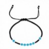 MBLife 925 Silver & Gemstone Beads Macrame Waxed Cotton Adjustable Cord Bracelet - C512NGFJCLF