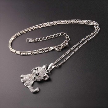 U7 Jewelry Platinum Rhinestone Necklace in Women's Pendants