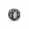 Bling Jewelry 925 Silver Synthetic Opal Filigree Butterfly Charm Bead - CS1271CJEPN