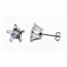 Sterling Silver Clear 5mm Star Cubic Zirconia CZ Stud Earrings - CC115O9DXAR