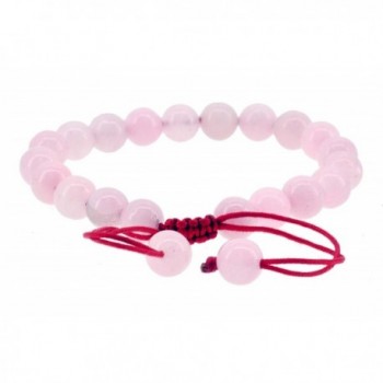 Pink Simulated Jade Beaded Bracelet