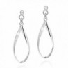 Handcrafted Open Teardrop Twist .925 Sterling Silver Post Dangle Earrings - C112HETTPAB