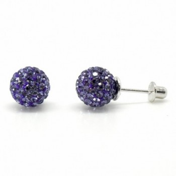 Sterling Simulated February Birthstone Earrings - Simulated Amethyst - February - CN12O0PRIZK