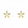 Yellow Polished Flower Screwback Earrings