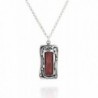 Rectangular Carnelian Gemstone Sterling Necklace - Carnelian - CP186LGLYZX