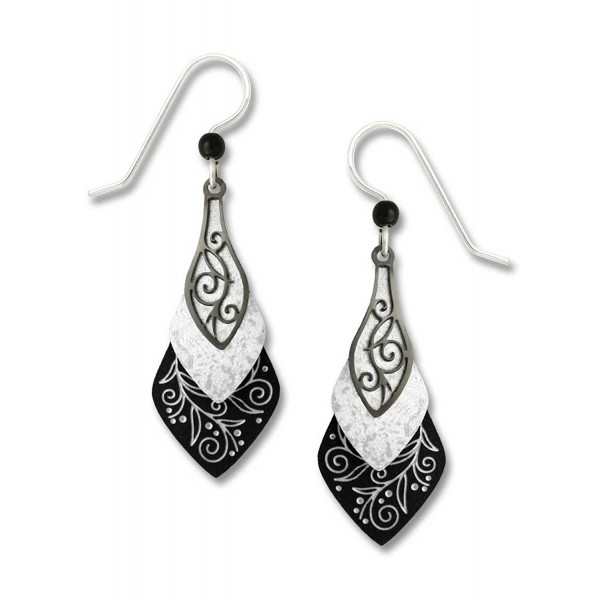 Adajio by Sienna Sky Black White 3-part Necktie Earrings 7374 - C411E5EUGLH