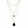 Vintage Bohemian Statement Long Necklace for Women Gold Plated Star Healing Stone Charms - Black - C8188N8UHI0