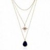 Vintage Bohemian Statement Long Necklace for Women Gold Plated Star Healing Stone Charms - Black - C8188N8UHI0