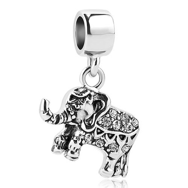 Roy Lopez White Elephant Dangle Charm Bead For Bracelets - White - CV188KKYKWX