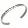 JJTZX Believe Stronger Inspirational Bracelet - Silver - CN186YQTSYY