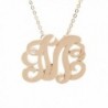 Brushed Metal Initial Monogram Split Chain Necklace (Initial M) - C711F5V77G1