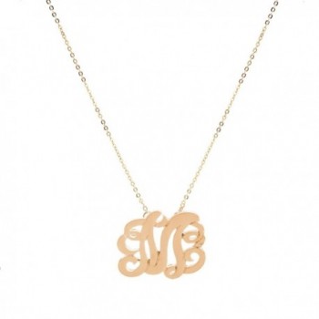 Brushed Metal Initial Monogram Necklace