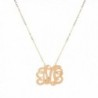 Brushed Metal Initial Monogram Necklace