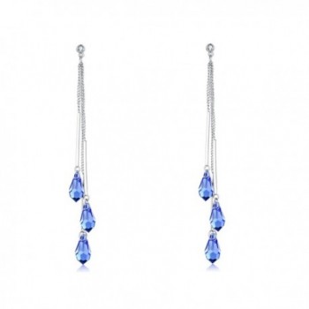 Desimtion Earrings Swarovski Silver Jewelry - Blue - CZ18966IOOX