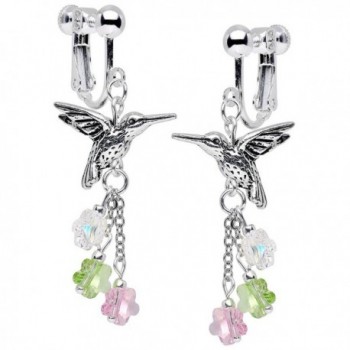 Body Candy Handcrafted Silver Plated Hummingbird Clip On Earrings Created with Swarovski Crystals - CS125Y4D0LJ