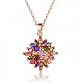 BAMOER Multicolor Zirconia Earrings Necklace