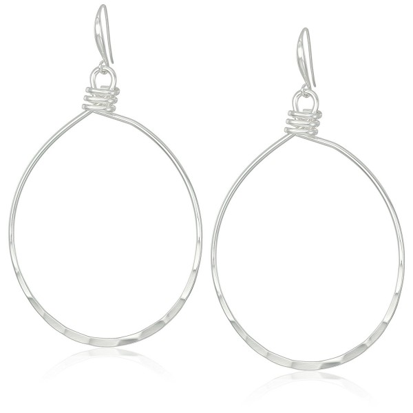 Robert Lee Morris Hammered Texture Large Silver Oval Gypsy Hoop Earrings - C512NVIX5F0