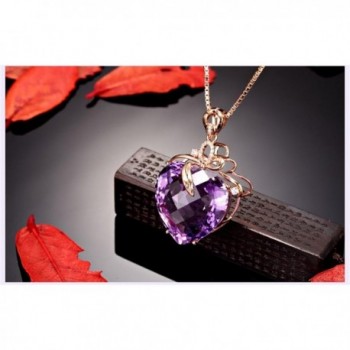 Amethyst Created Cubic zirconia Crystal Necklace in Women's Pendants