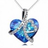 I Love You Forever Sterling Silver Heart Pendant Necklace with Swarovski Crystals - CX17AATCERK
