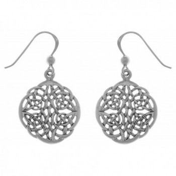 Jewelry Trends Sterling Silver Celtic Knot Round Dangle Earrings - C5120345TMD