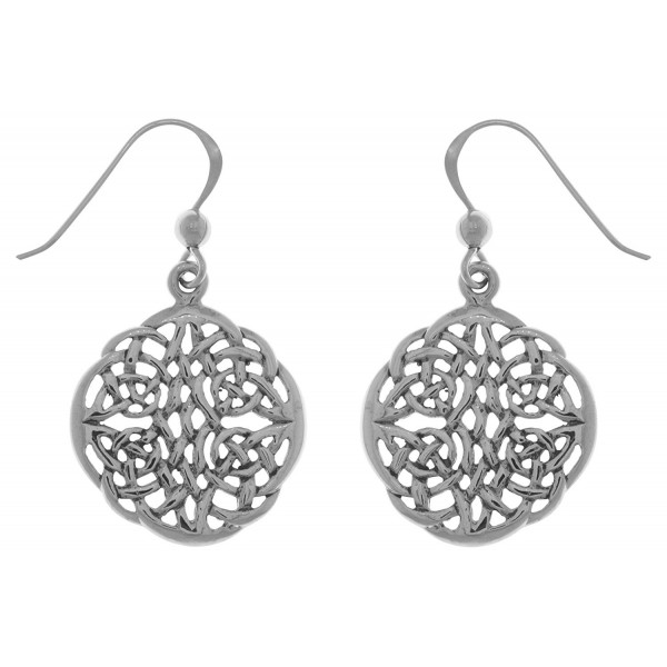 Jewelry Trends Sterling Silver Celtic Knot Round Dangle Earrings - C5120345TMD