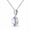 Sterling Silver Simulated Amethyst Necklace in Women's Pendants