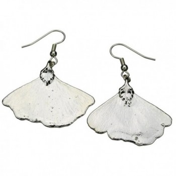 Silver-Plated Ginko Leaf Earrings - CU118R6VS9D