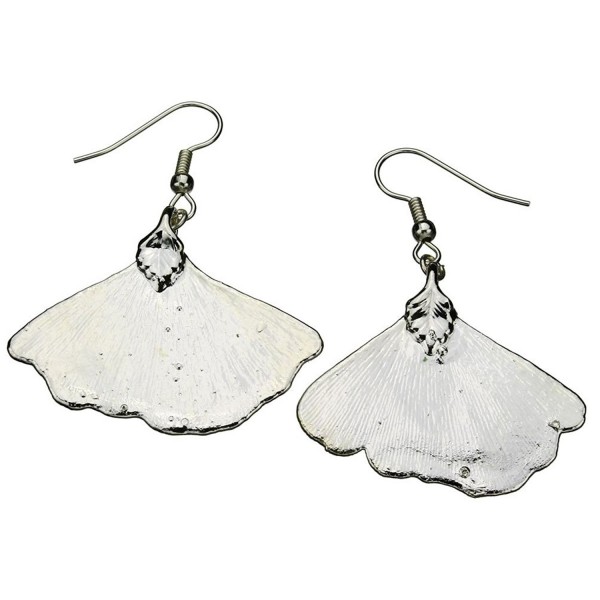 Silver-Plated Ginko Leaf Earrings - CU118R6VS9D